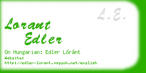lorant edler business card